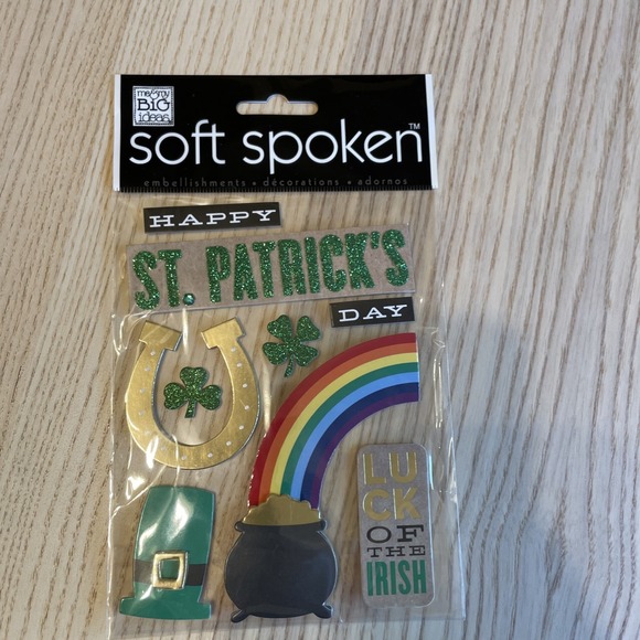 Soft Spoken Other - Happy St. Patrick's Day Rainbow Pot Of Gold Scrapbooking Stickers By Soft Spoken